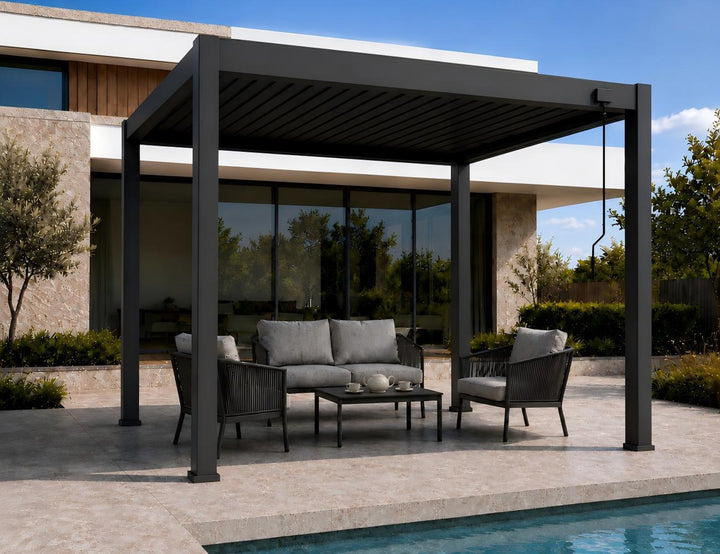 Baltic Manual  Freestanding  Louvre Roof Aluminium Pergola