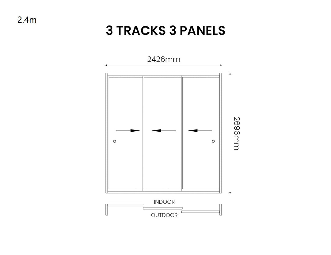 Frame Glass Sliding Door for Baltic Wall Mounted Pergola