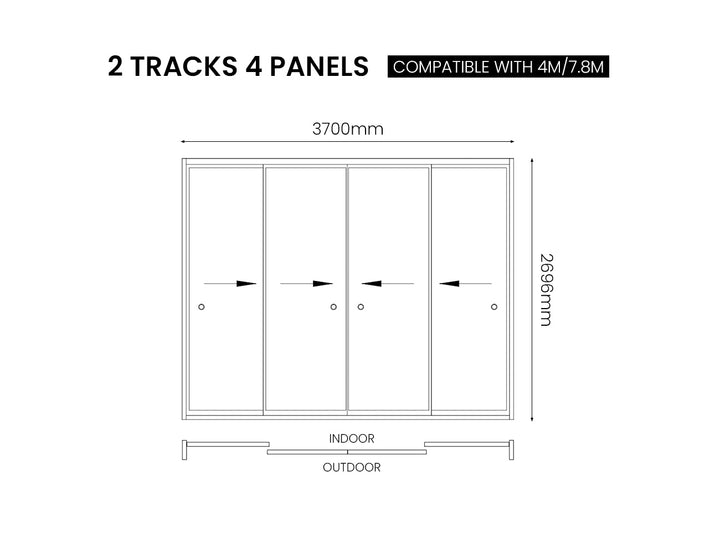 Frame Glass Sliding Door for Baltic Wall Mounted Pergola