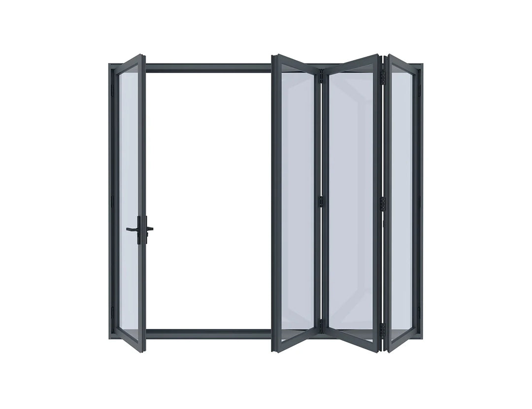 Bifold Glass Door For Mediterranean-SKY Wall Mounted Pergola
