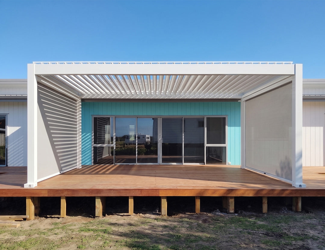 Motorised Blind For Tasman Wall Mounted Pergola