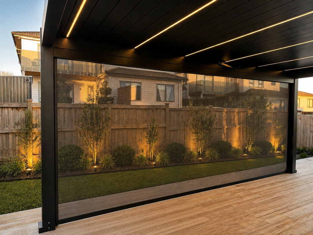 Motorised Blind For Tasman Wall Mounted Pergola