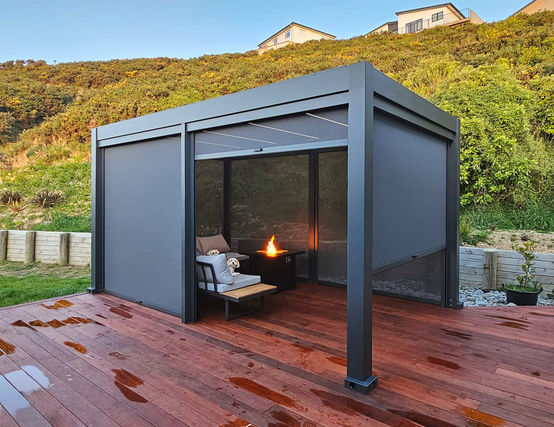 Motorised Blind For Tasman Wall Mounted Pergola