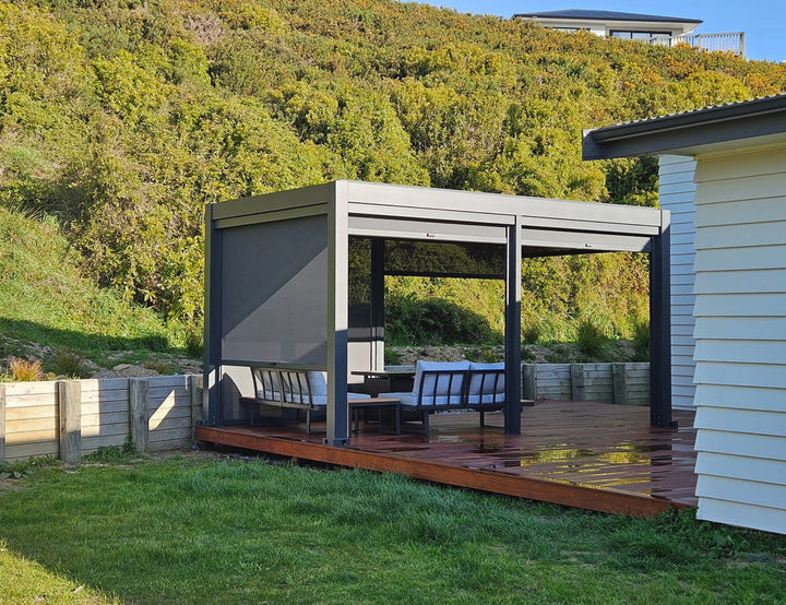 Motorised Blind For Tasman Wall Mounted Pergola