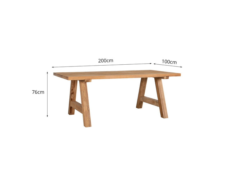 Stalwart Teak Dining Set-2PCS