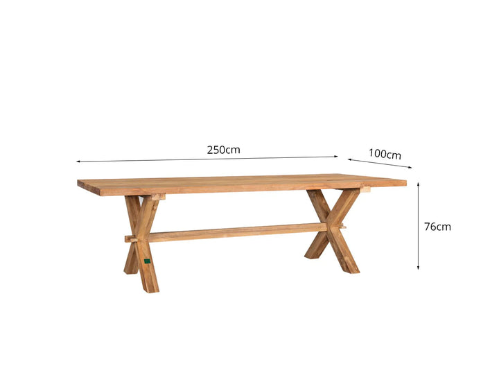 Sovereign Teak X-leg Dining Set-2PCS