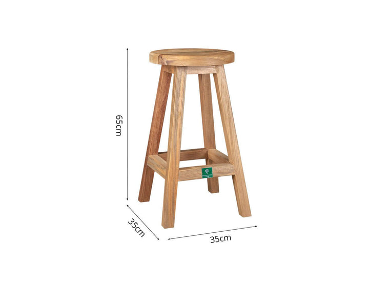 Teak Square Counter Table & Stool Set