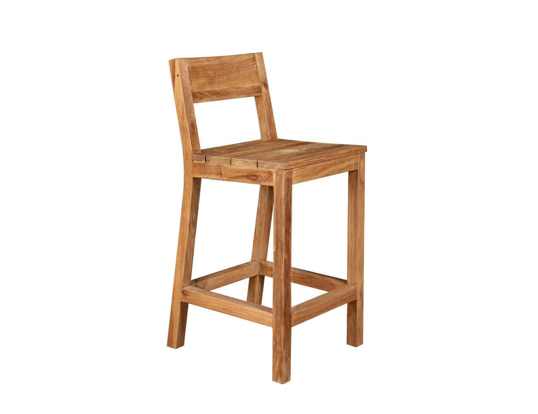 Square Teak 90cm High Counter Table & Chair Set