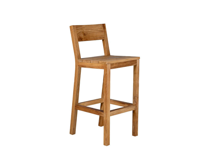 Square Teak 105cm High Bar Table & Chair Set