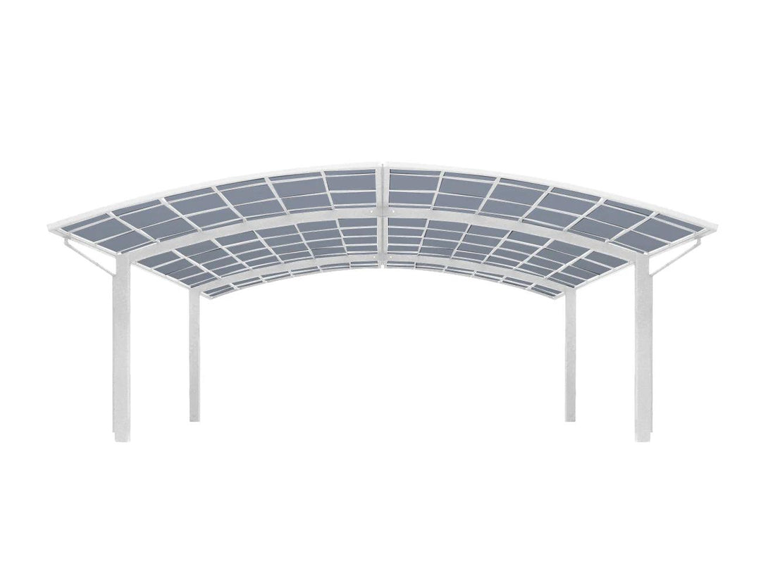 Two Car Double Carport-560x 550 x 316cm Frame Colour: White Panel Colour: Dark Grey