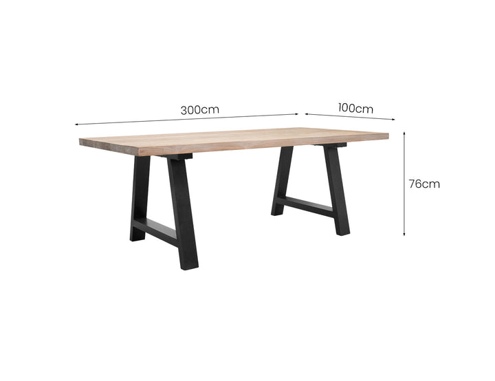Sturdia Teak Dining Set 300cm-2PCS
