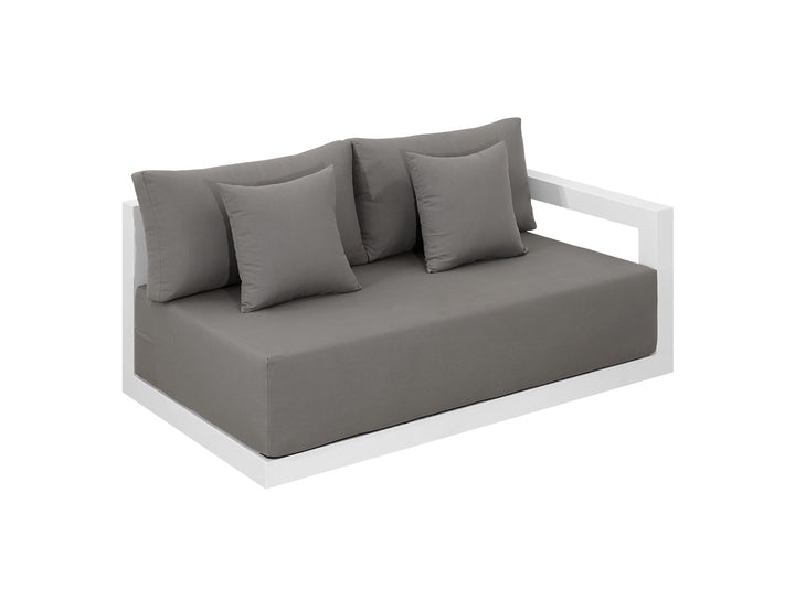 Ibis 2.0 Oversized Outdoor Left Sofa Color: White Frame/ Taupe Fabric