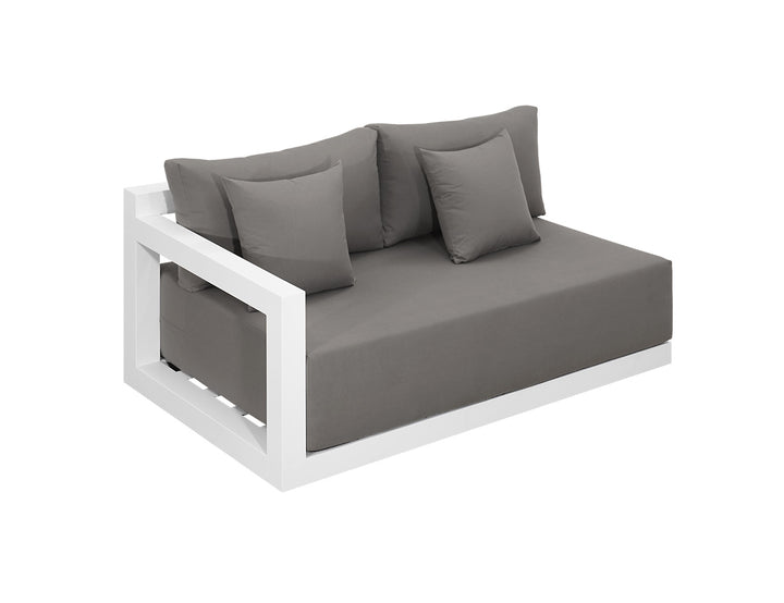 Ibis 2.0 Oversized Outdoor Right Sofa Color: White Frame/ Taupe Fabric