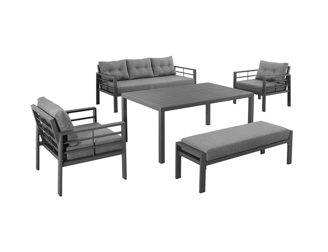 Egret Aluminium Sofa 5pcs/Set Color: Grey