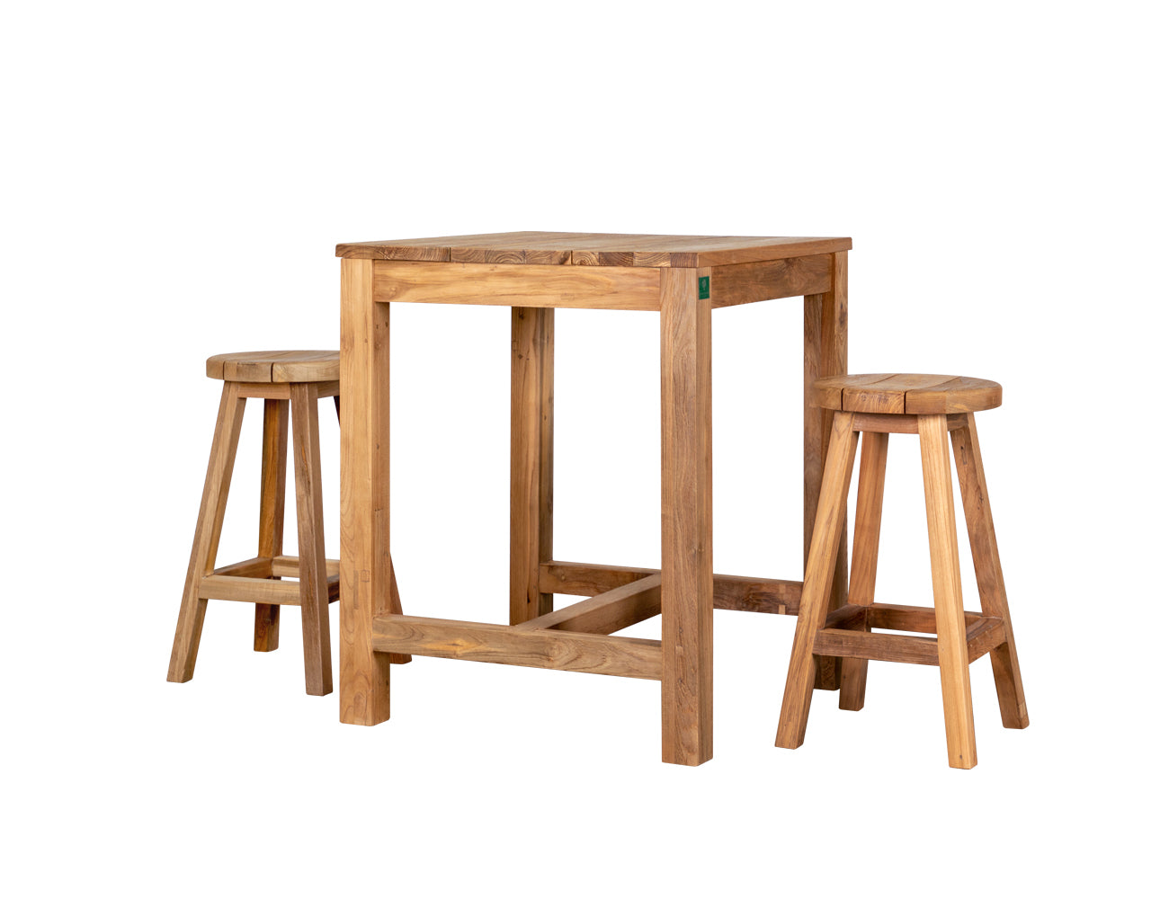 Teak Square Counter Table & Stool Set