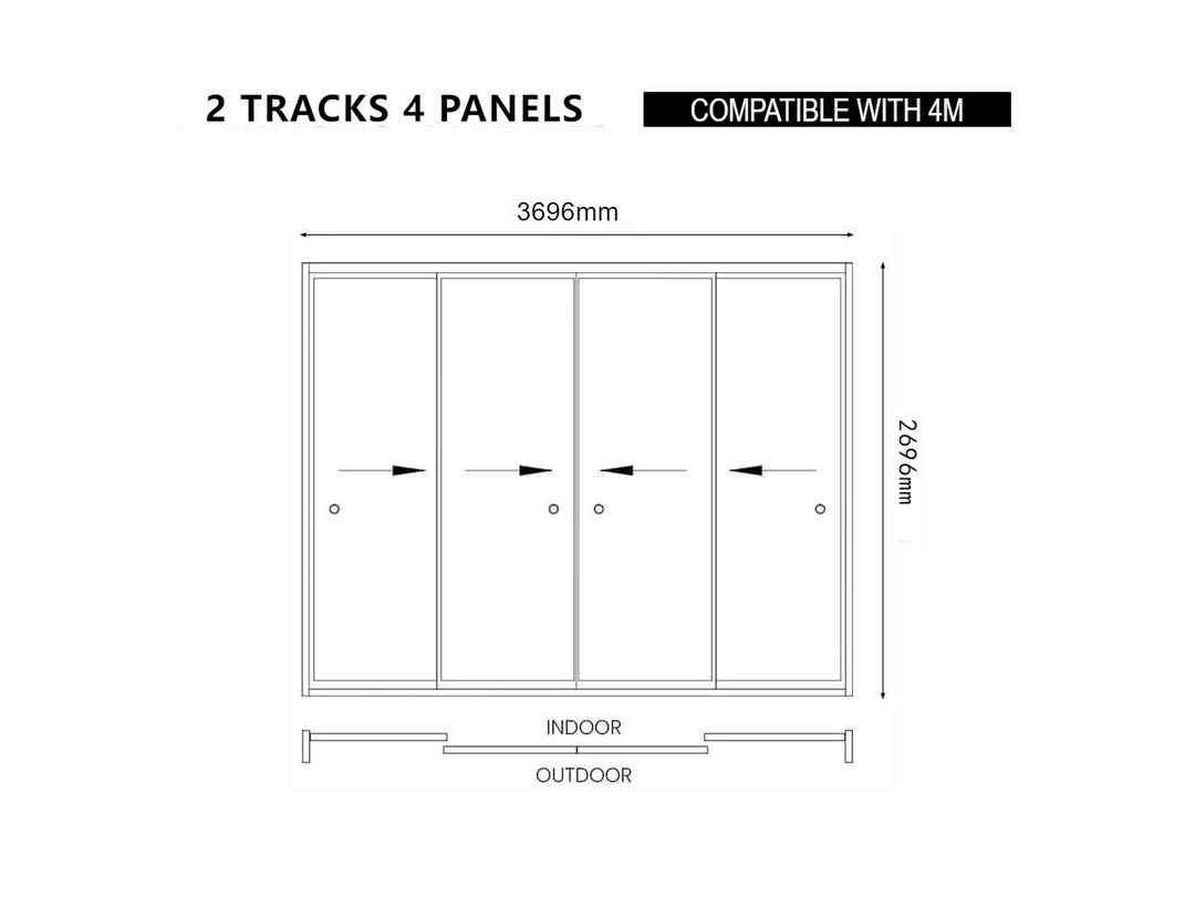 Frame Glass Sliding Door for Caribbean Wall Mounted Pergola