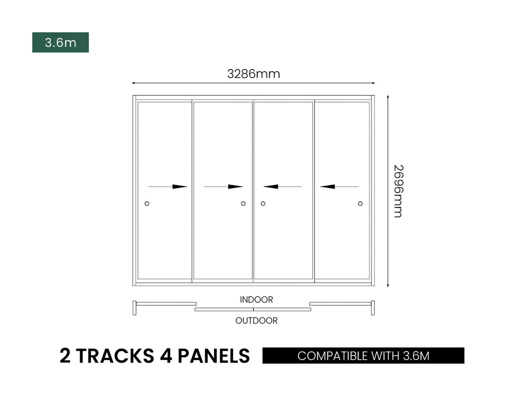 Glass Sliding Door For Caribbean & Atlantic & Caspian Wall Mounted Pergola