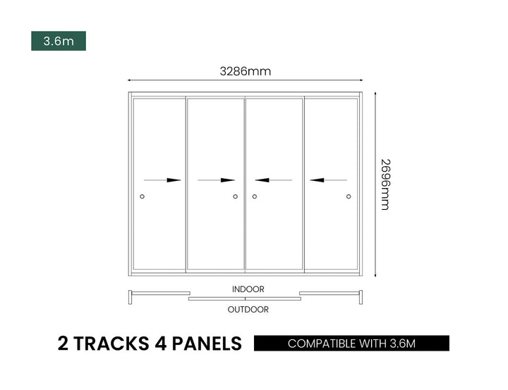 Glass Sliding Door For Caribbean & Atlantic & Caspian Wall Mounted Pergola