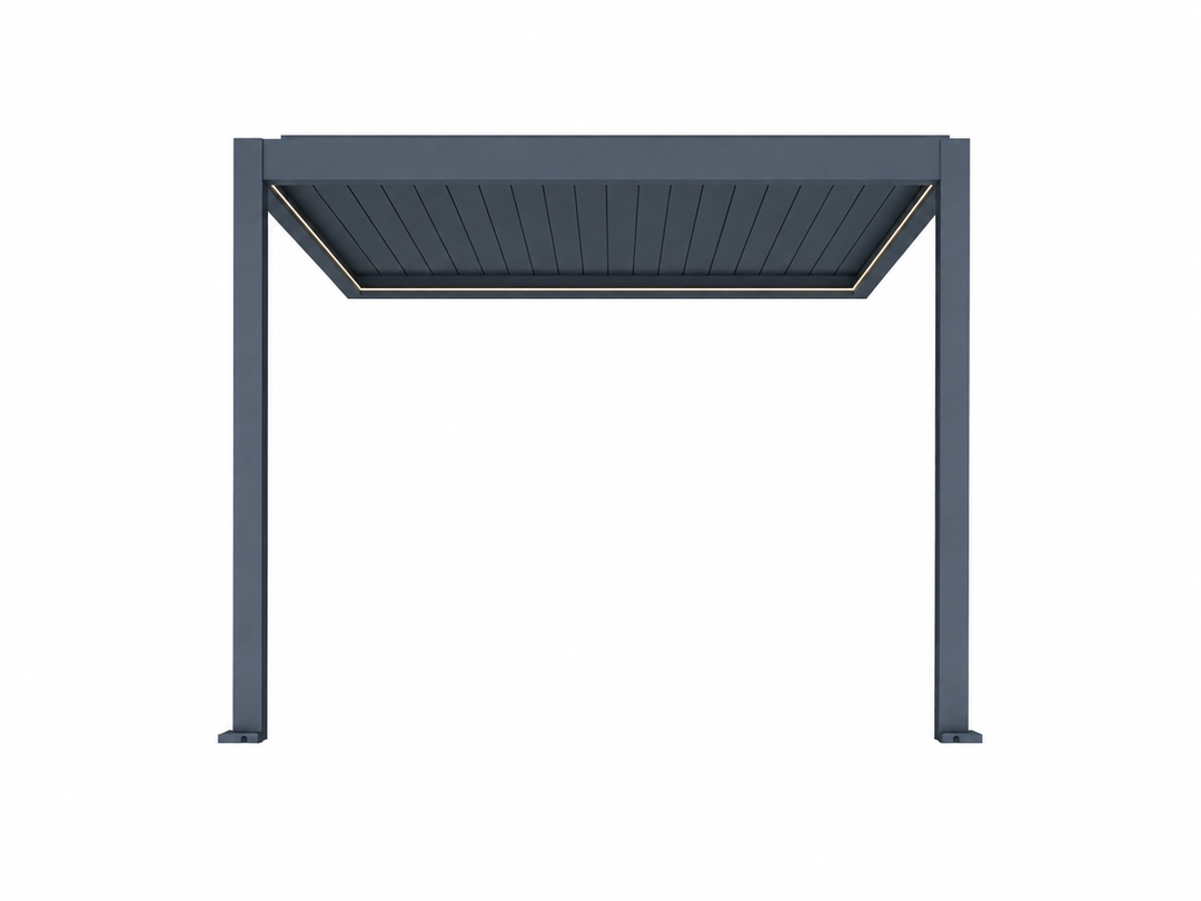 Caspian Motorised Wall Mounted Louvre Roof Aluminium Pergola
