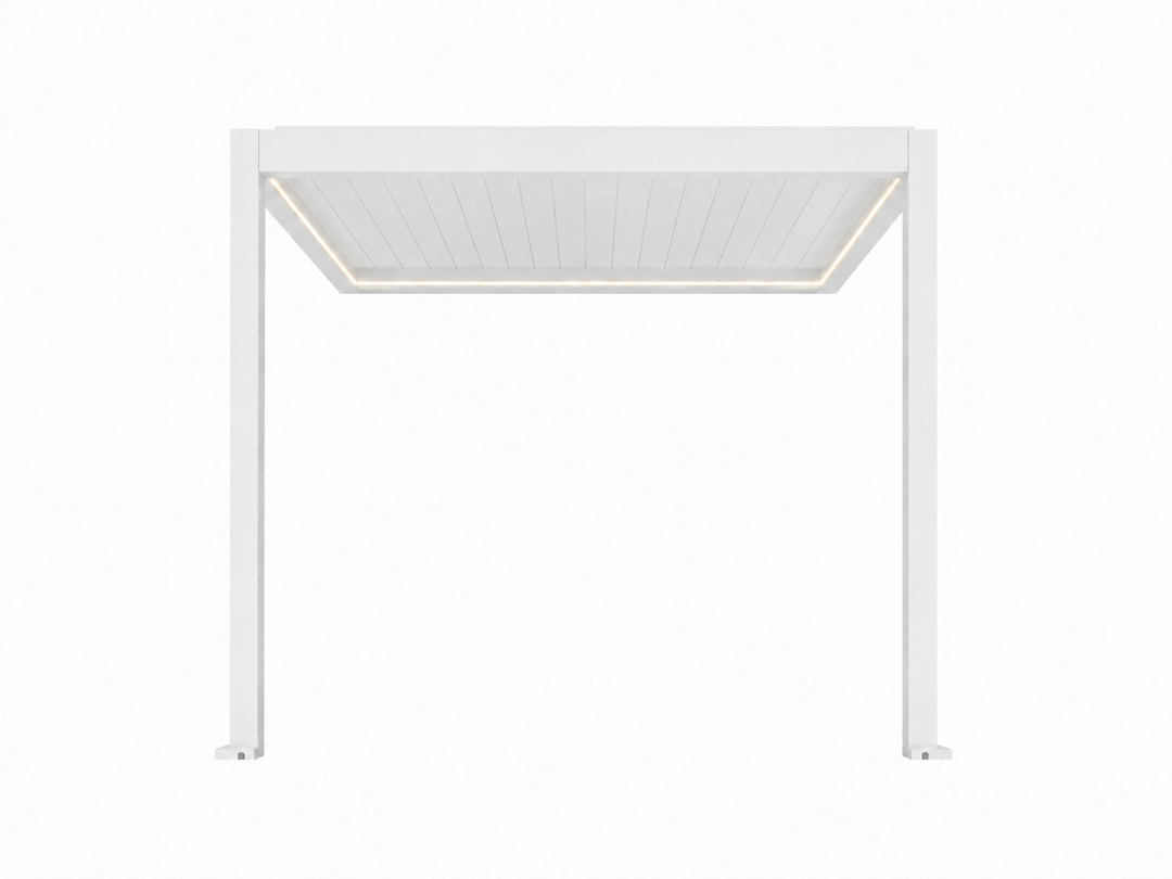 Caspian Motorised Wall Mounted Louvre Roof Aluminium Pergola