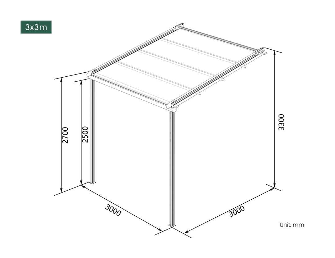 Dover Motorised Wall Mounted Pergola with Retractable Canopy