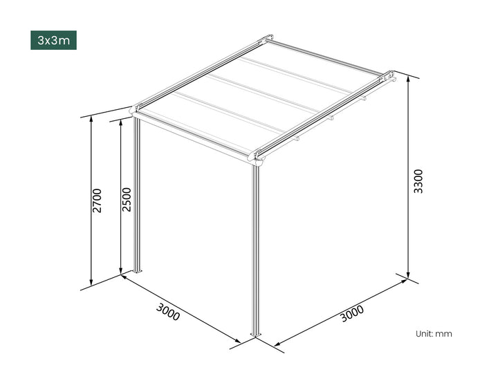 Dover Motorised Wall Mounted Pergola with Retractable Canopy