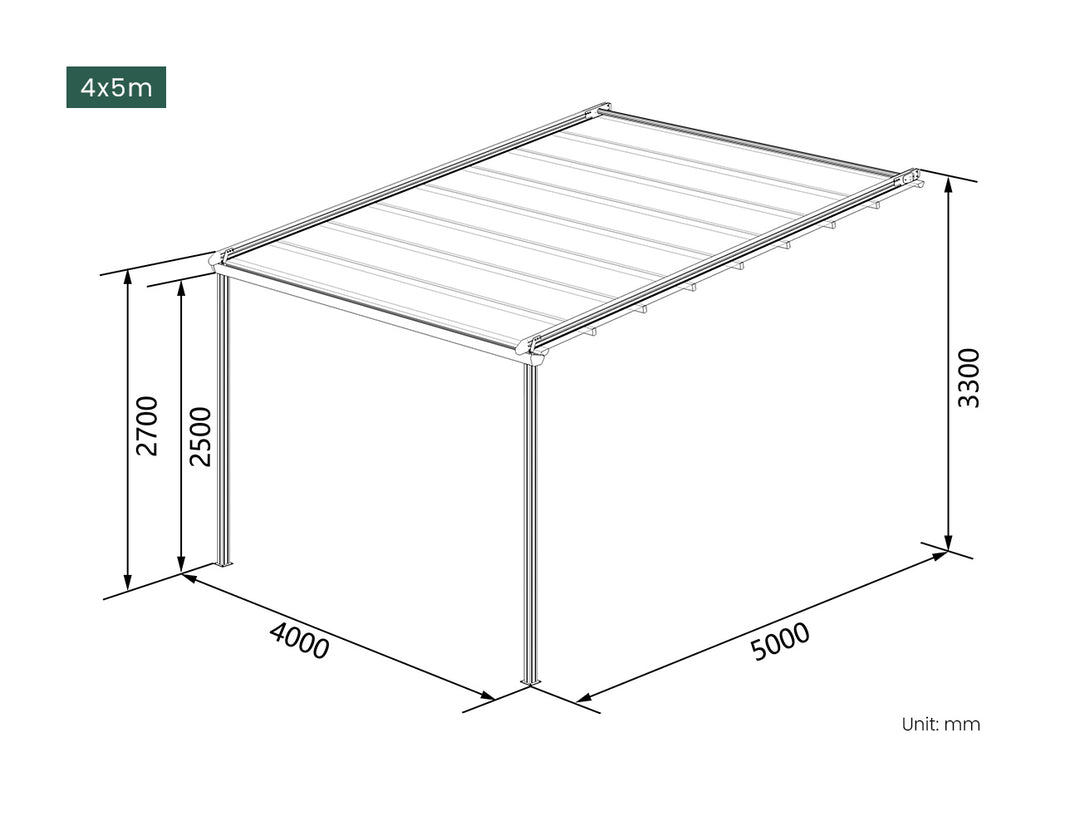 Dover Motorised Wall Mounted Pergola with Retractable Canopy
