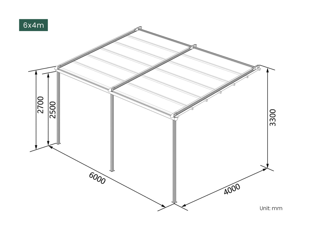 Dover Motorised Wall Mounted Pergola with Retractable Canopy