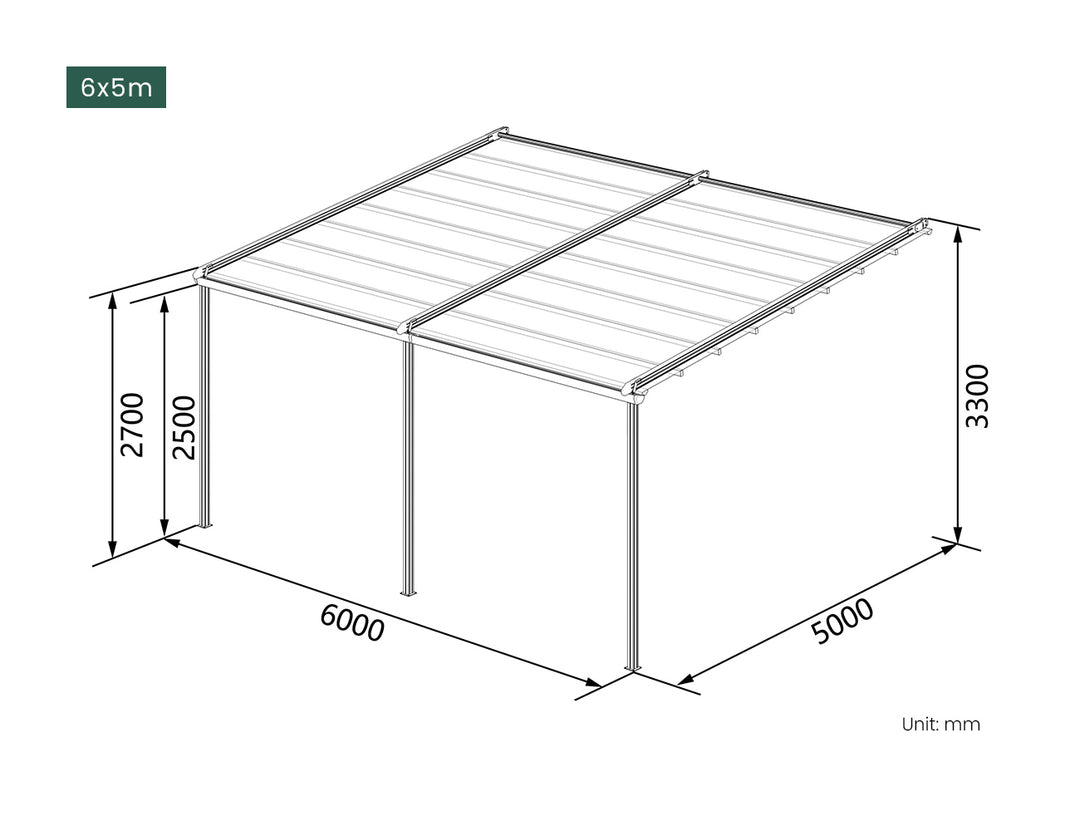 Dover Motorised Wall Mounted Pergola with Retractable Canopy
