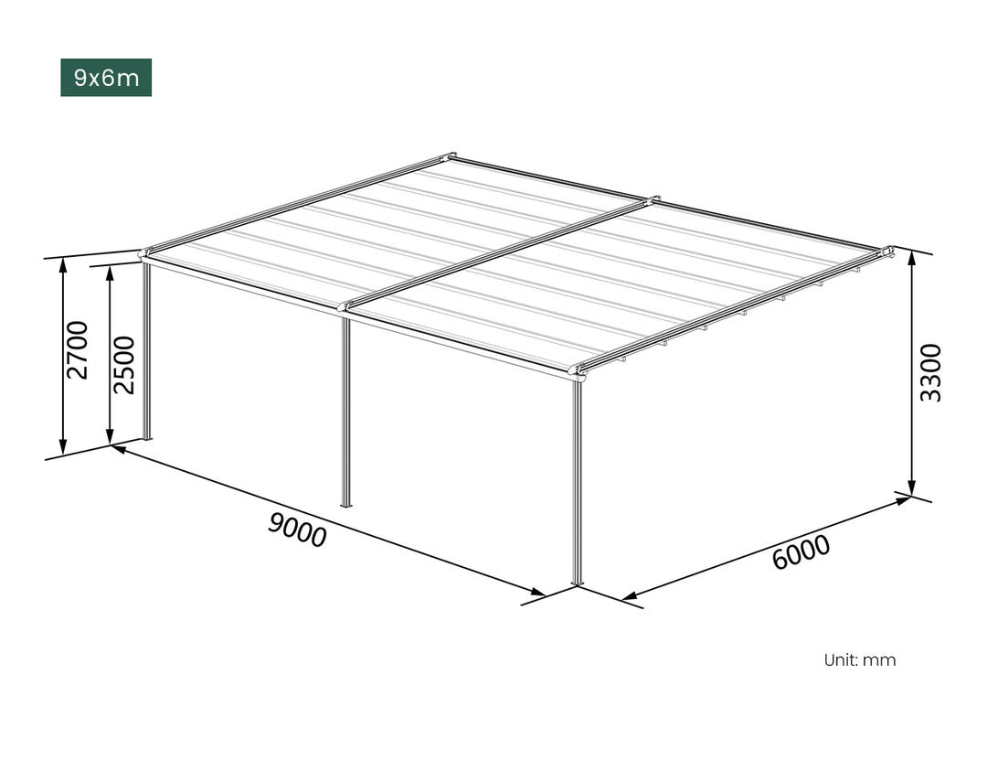 Dover Motorised Wall Mounted Pergola with Retractable Canopy