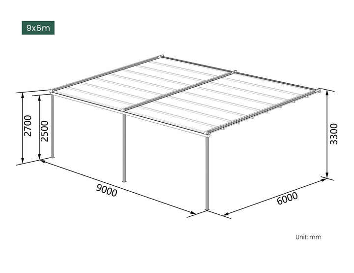 Dover Motorised Wall Mounted Pergola with Retractable Canopy
