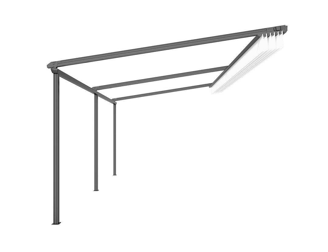 Dover Motorised Wall Mounted Pergola with Retractable Canopy