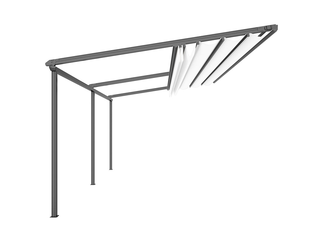 Dover Motorised Wall Mounted Pergola with Retractable Canopy