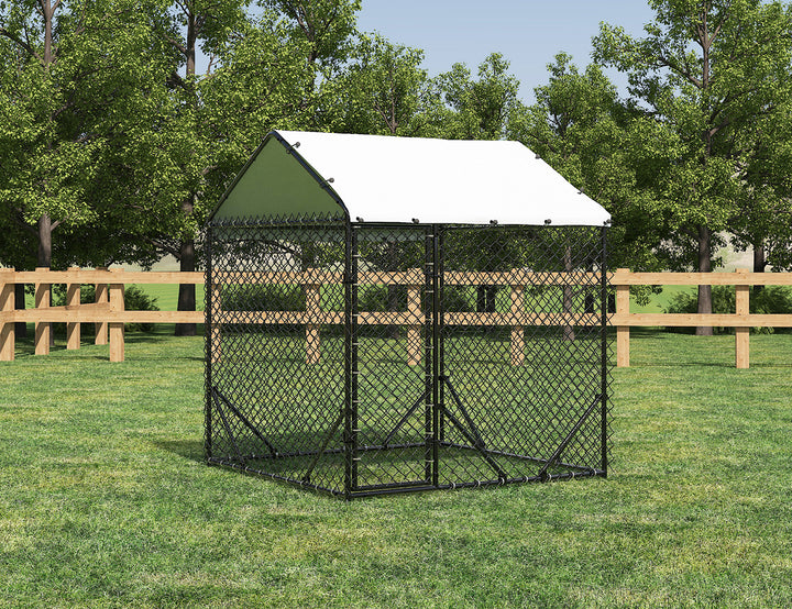 Aegis Outdoor Dog Run With Roof Cover - 196x196x230cm