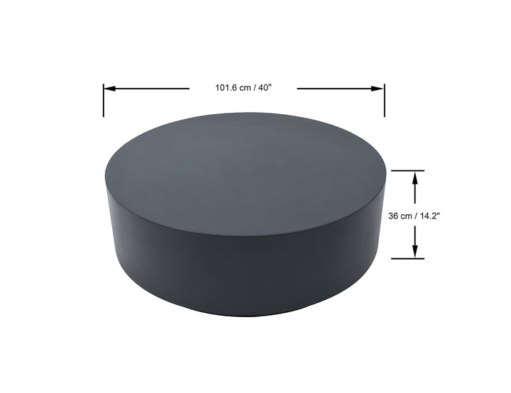 Rome Coffee Table Large Slate  Black