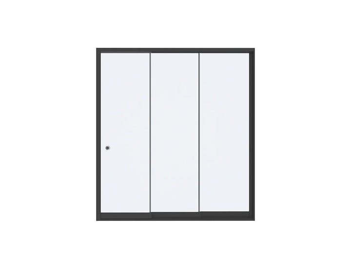 Frame Glass Sliding door For Mediterranean-SKY Wall Mounted Louvre Roof Pergola