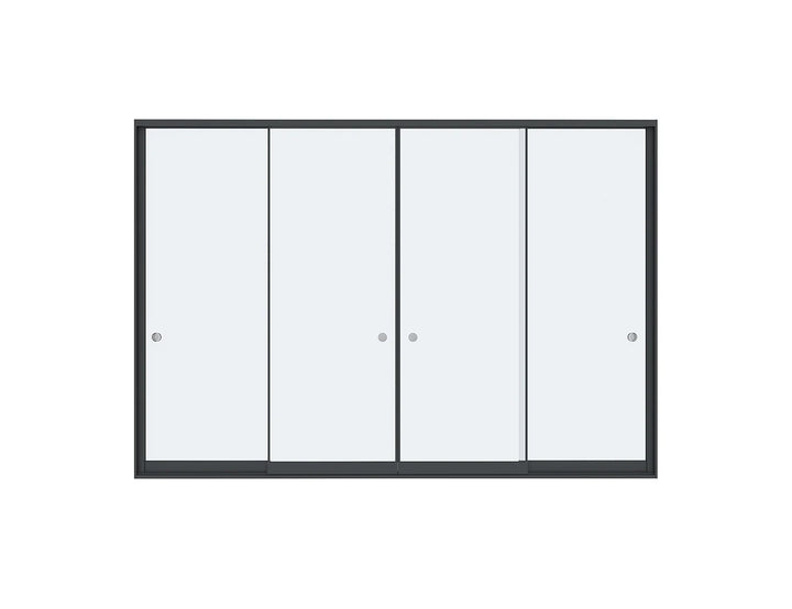 Frame Glass Sliding door For Mediterranean-SKY Wall Mounted Louvre Roof Pergola