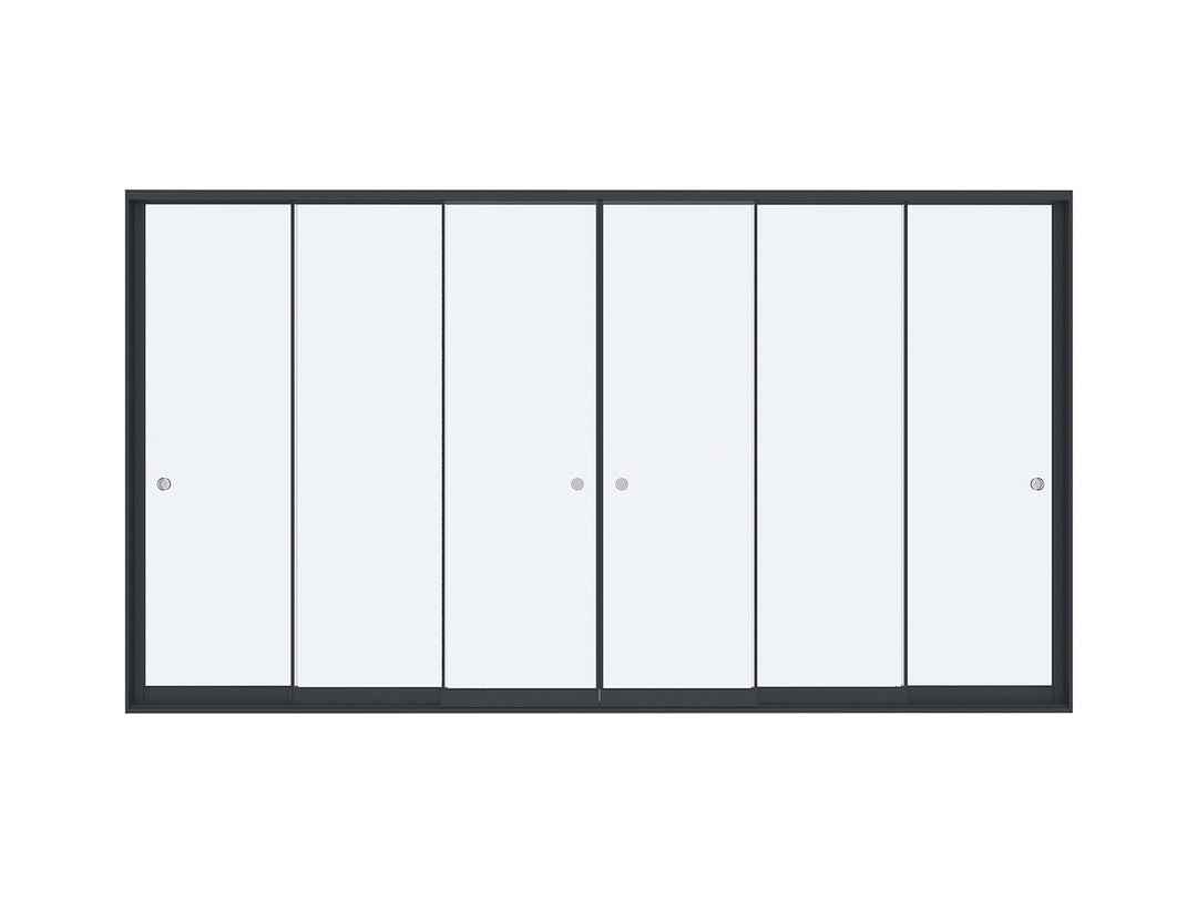 Frameless Glass Sliding door For Mediterranean-SKY Louvre Roof Pergola