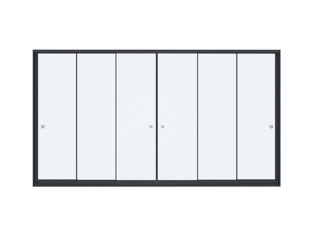 Frame Glass Sliding door For Mediterranean-SKY Wall Mounted Louvre Roof Pergola