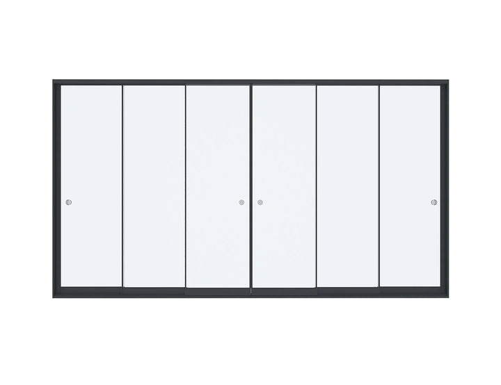 Frame Glass Sliding door For Mediterranean-SKY Wall Mounted Louvre Roof Pergola