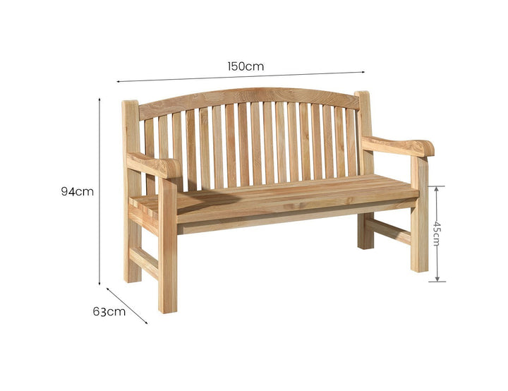 Linden A-Grade Teak Garden Bench