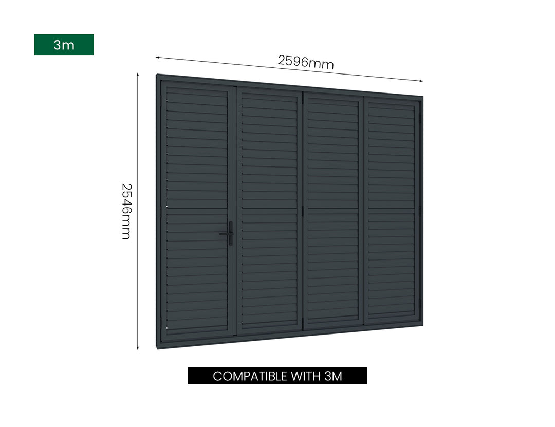 Bifold Shutter Wall For Mediterranean-SKY Freestanding Pergola