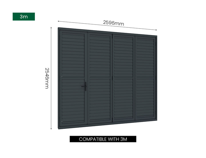 Bifold Shutter Wall For Mediterranean-SKY Freestanding Pergola