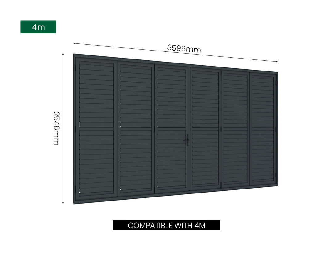 Bifold Shutter Wall For Mediterranean-SKY Freestanding Pergola