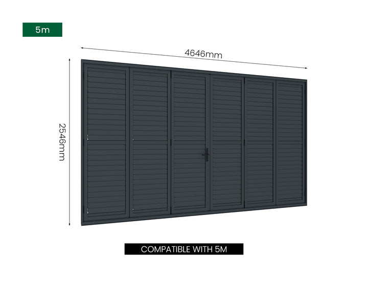 Bifold Shutter Wall For Mediterranean-SKY Freestanding Pergola