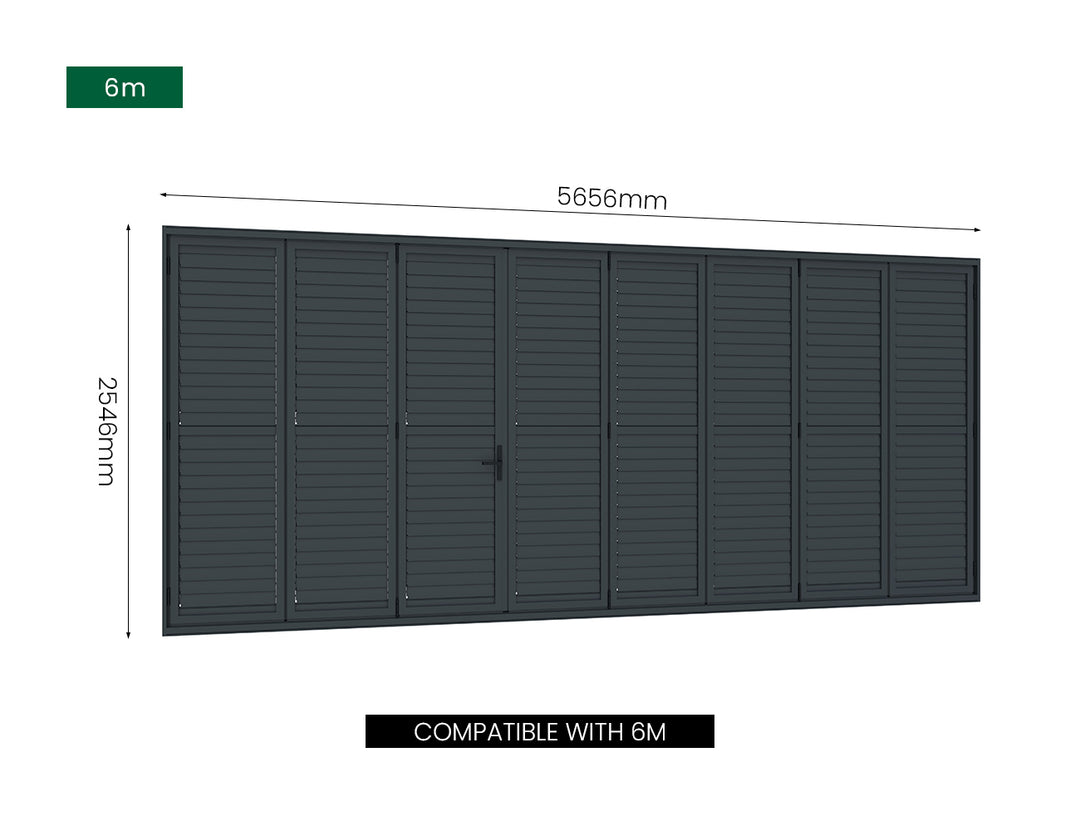 Bifold Shutter Wall For Mediterranean-SKY Freestanding Pergola