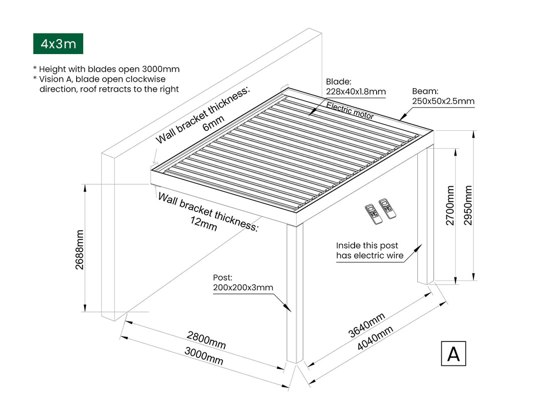 Mediterranean-SKY Motorised Wall Mounted Retractable Louvre Roof System