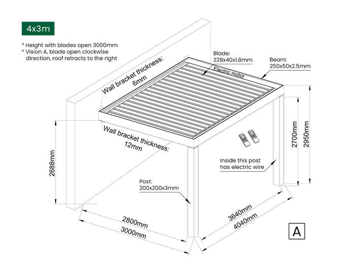 Mediterranean-SKY Motorised Wall Mounted Retractable Louvre Roof System