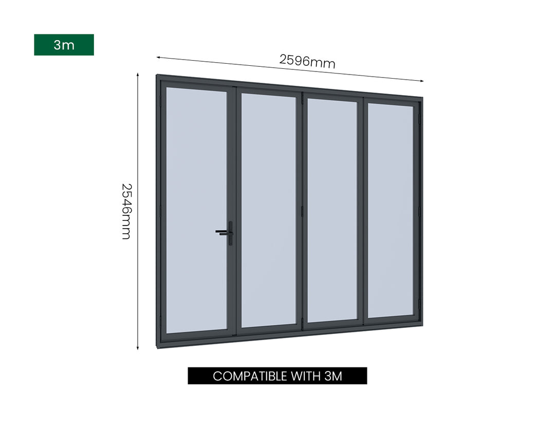 Bifold Glass Door For Mediterranean-SKY Freestanding Pergola