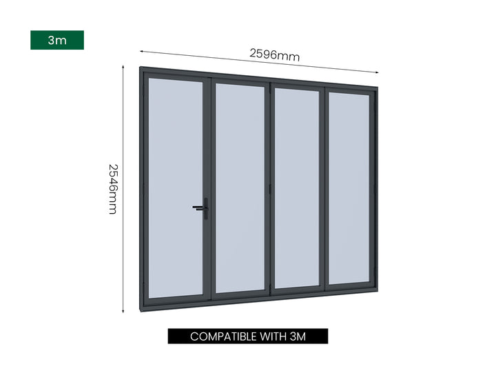 Bifold Glass Door For Mediterranean-SKY Freestanding Pergola